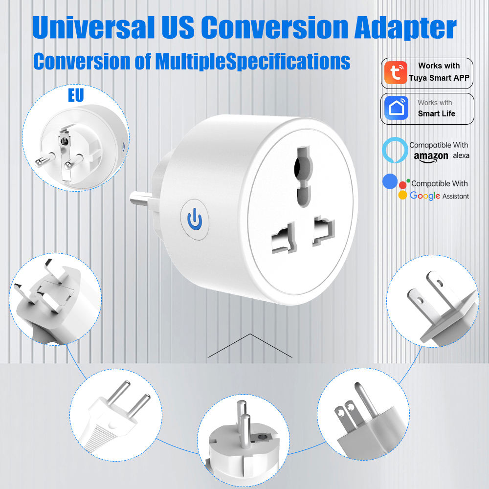 WiFi 20A Universal EU Socket | Wifi Smart Plug
