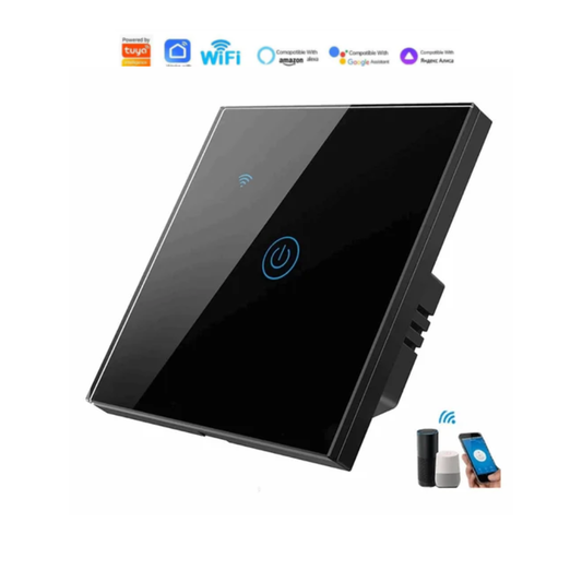 1 Gang Smart Switch Black With Power Icon