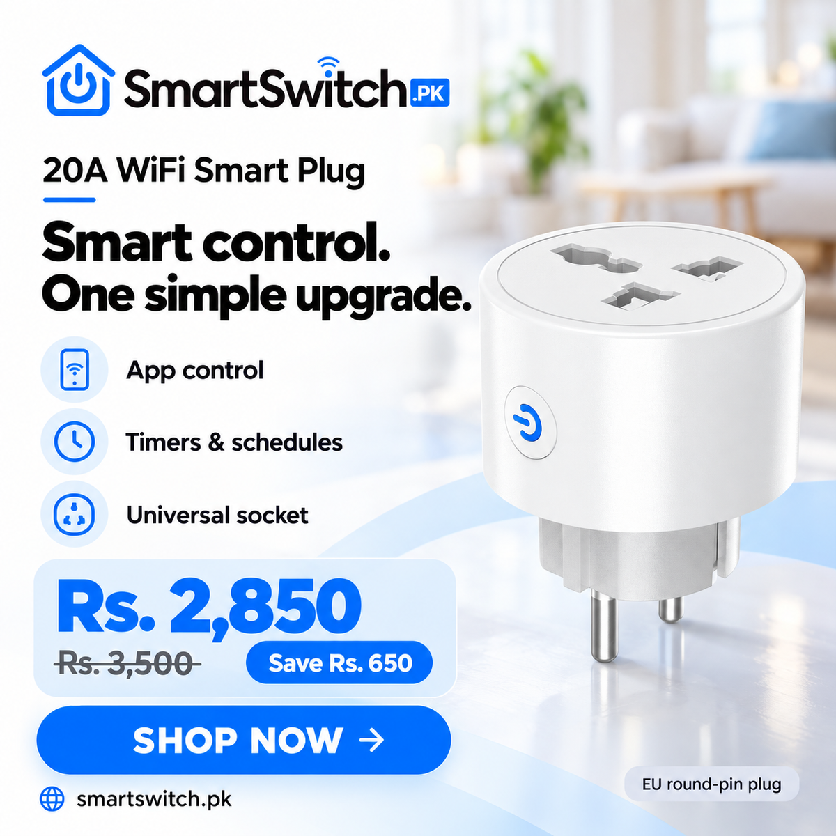 20A EU Smart Plug 