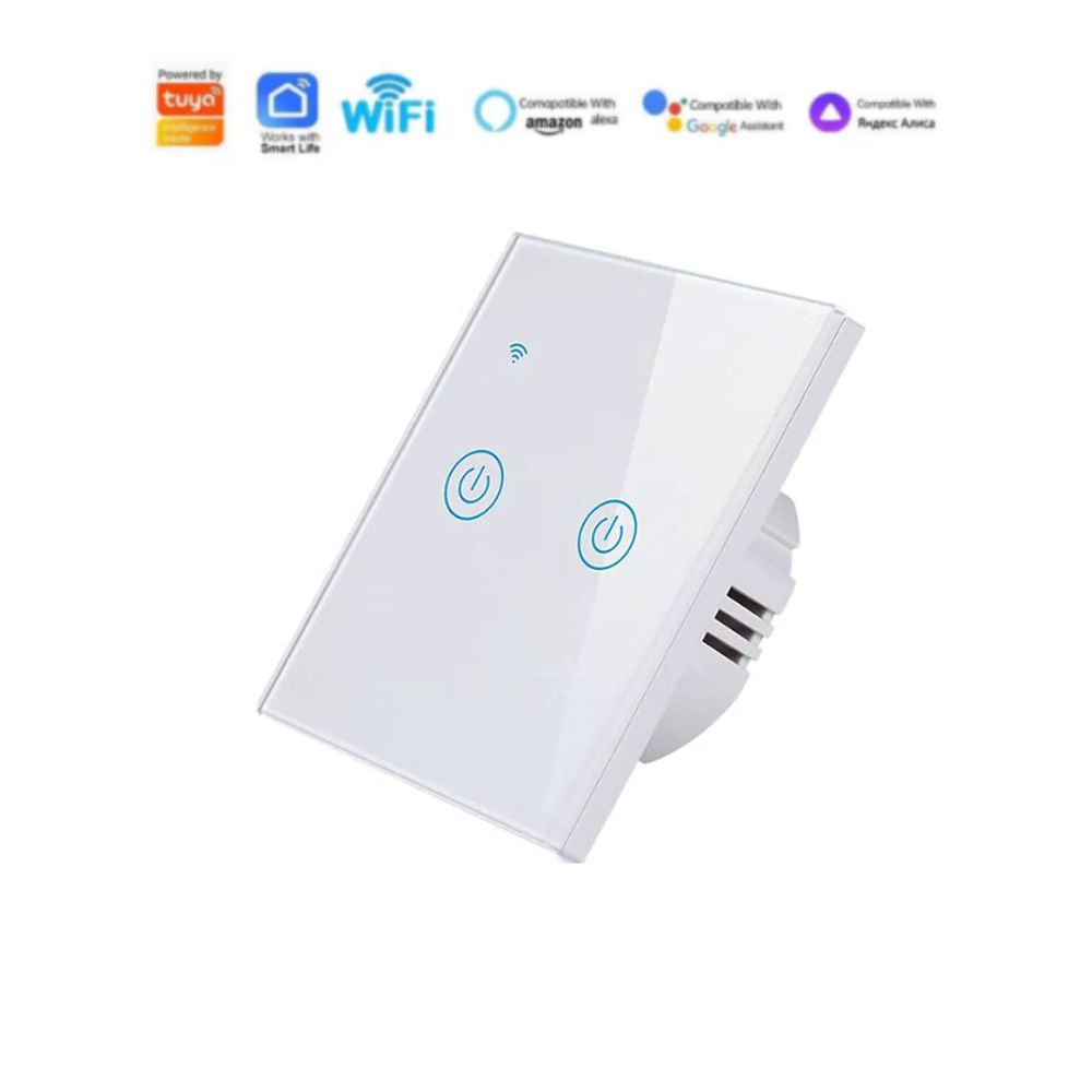 2 Gang smart switch Power icon White