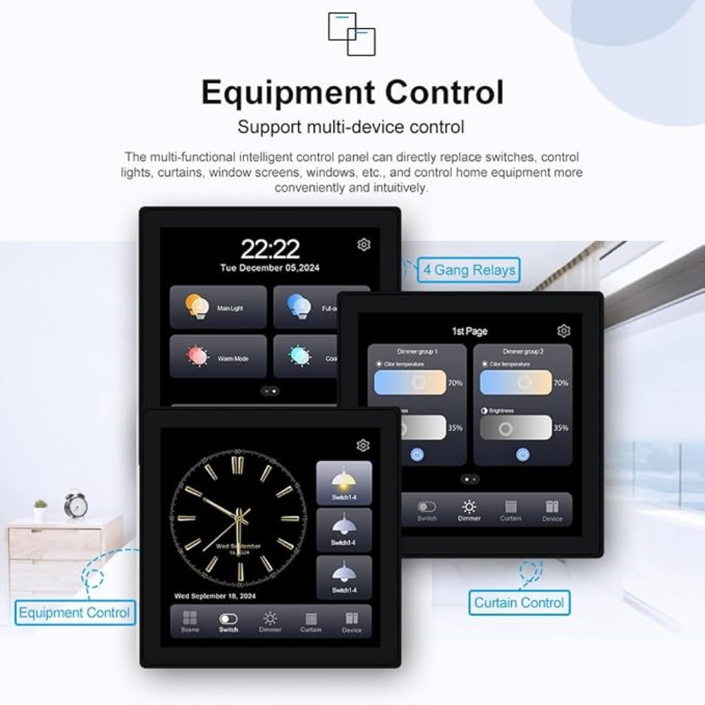 4 Inch Touch Screen 4Gang Smart Zigbee Gateway