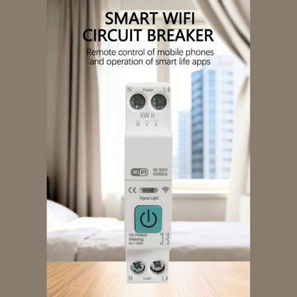 63A 1P+N WiFi Smart Circuit Breaker with Energy Metering