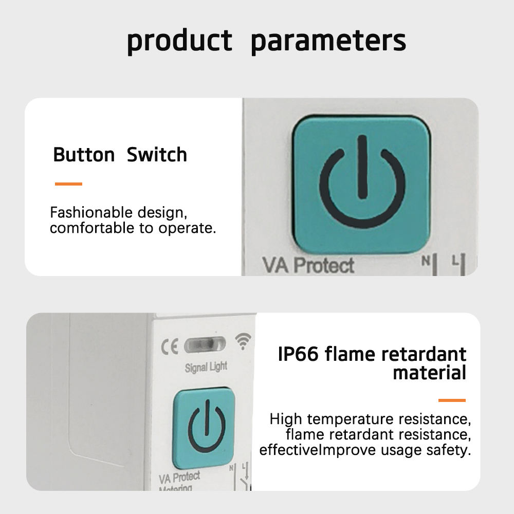 63A 1P+N WiFi Smart Circuit Breaker with Energy Metering