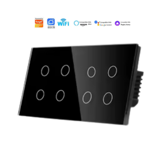 8 Gang WiFi switch Circle icon Black