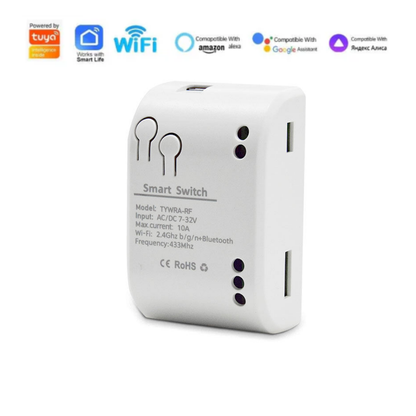 DC Smart Relay Switch with WiFi & RF Control – Tuya Smart Life Compatible (DC 7–32V)