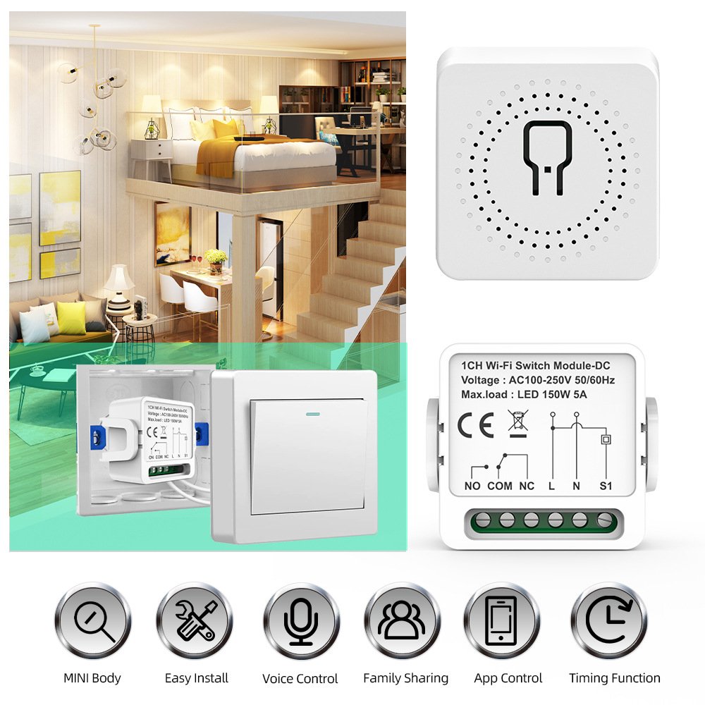 3CH Mini Smart WiFi Switch 10A | DIY Switch Module with App Control