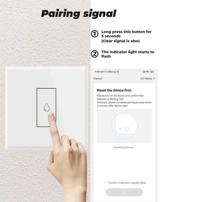 Smart 20A Boiler Wifi Switch  | Geyser & Water Heater Touch Panel With Power Monitor White