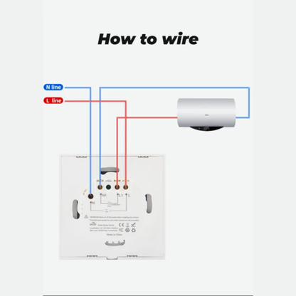 Smart 20A Boiler Wifi Switch  | Geyser & Water Heater Touch Panel With Power Monitor White