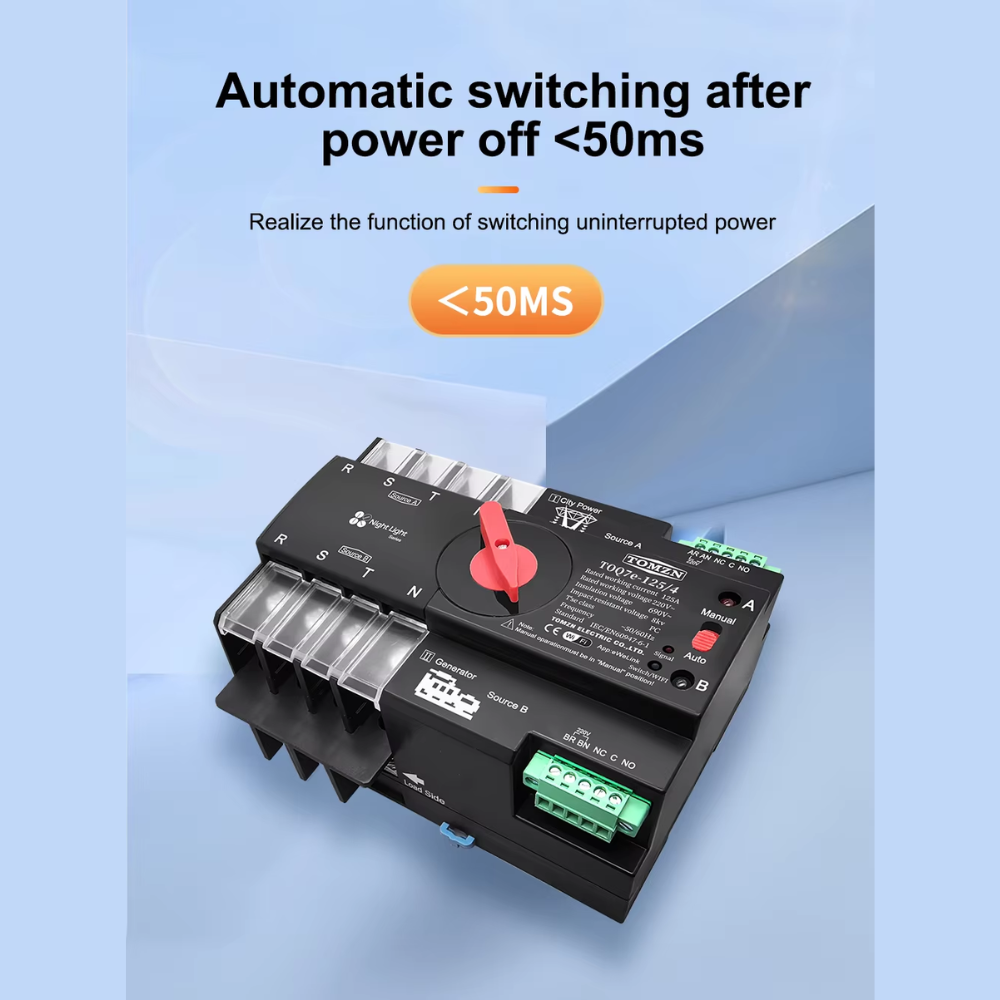 TOMZN Smart Changeover ATS Switch 4P Three Phase (125A)
