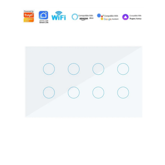 WiFi 8 Gang Touch Circle Icon | White