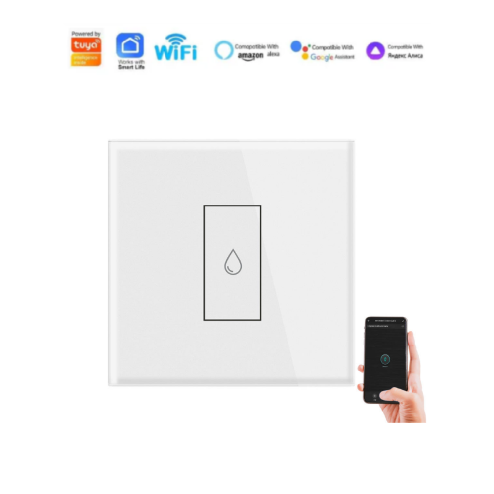 Smart 20A Boiler Wifi Switch  | Geyser & Water Heater Touch Panel With Power Monitor White