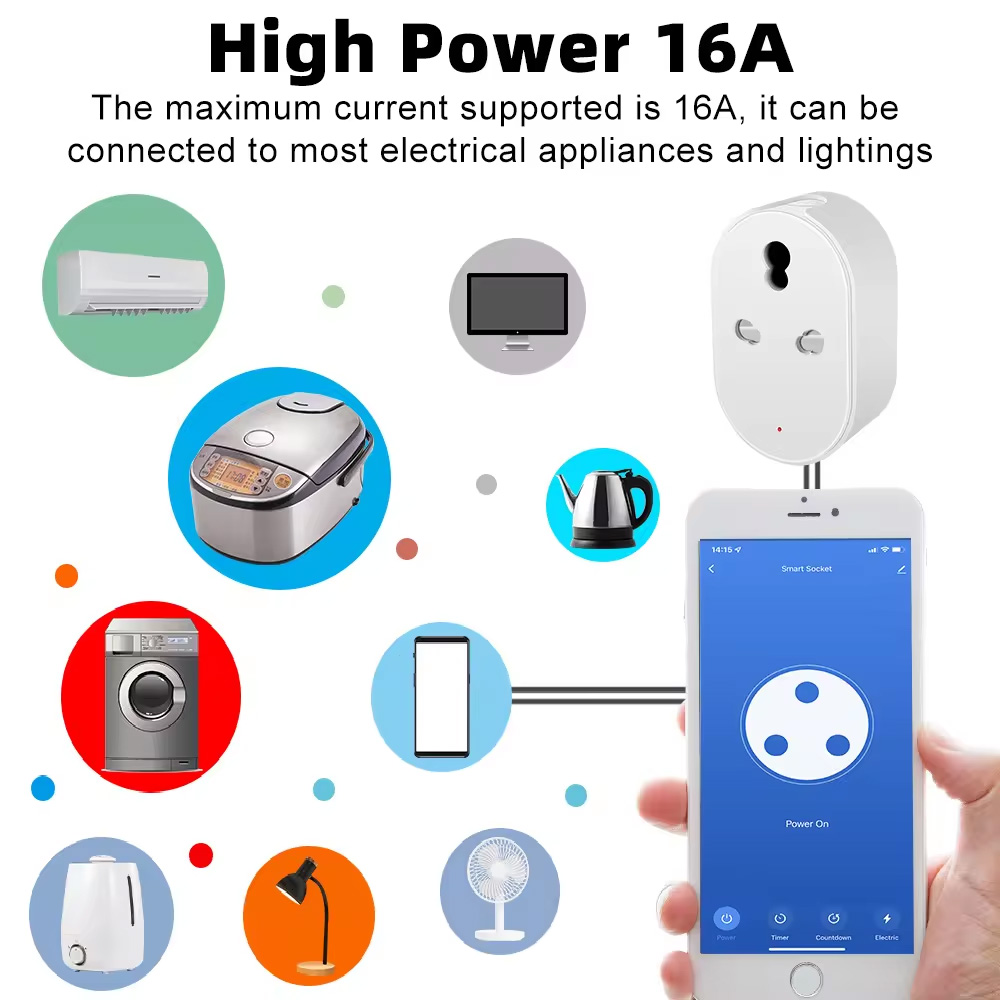 Smart 16A WiFi Plug 3 Pin
