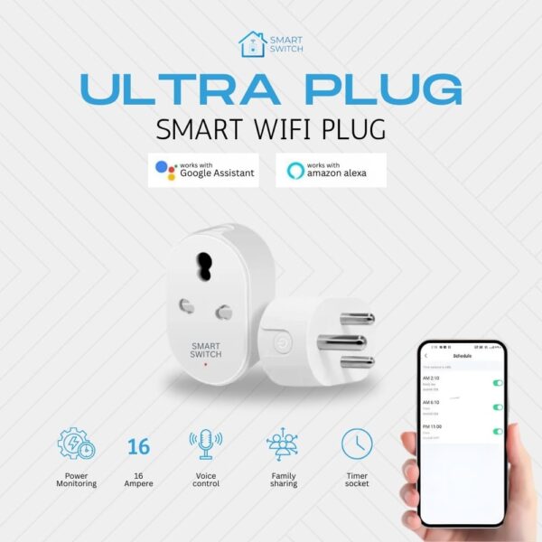 Smart 16A WiFi Plug 3 Pin – Power Monitor Socket Watt meter south african plug NEW