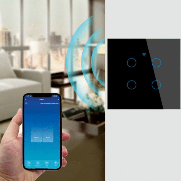 WiFi Smart Touch Switch Panel 4 Gang Black