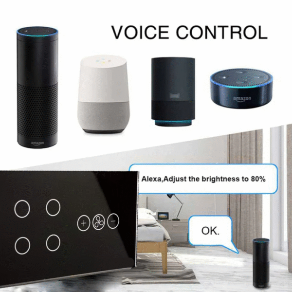 4 Gang Smart Switch with Fan Dimmer