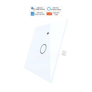 Smart Touch Switch Panel 1 Gang – Works with Alexa, Google Assistant | White