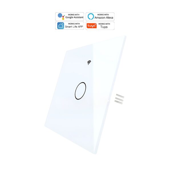 Smart Touch Switch Panel 1 Gang – Works with Alexa, Google Assistant | White