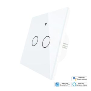 WiFi Touch Switch Panel 2 Gang White