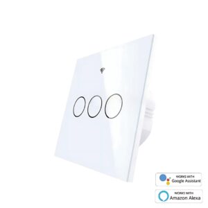 WiFi Touch Switch Panel 3 Gang White – Triple Light Smart Control