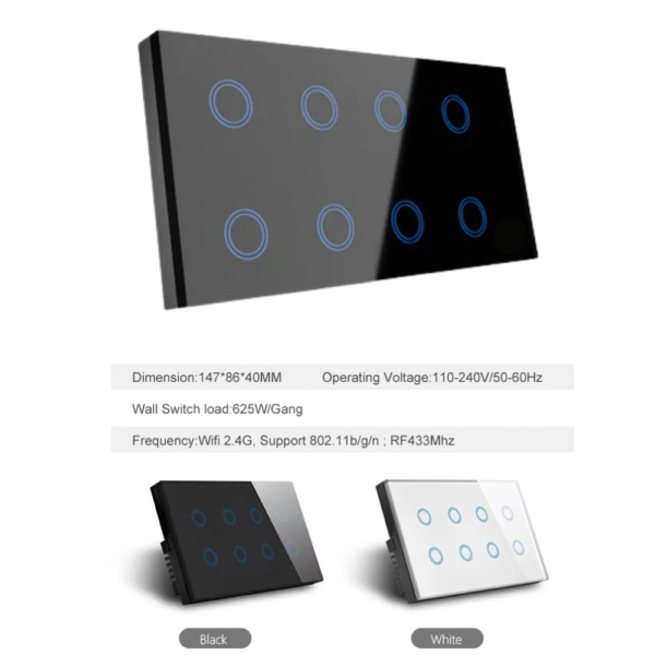 Wifi 8 Gang Touch Switch