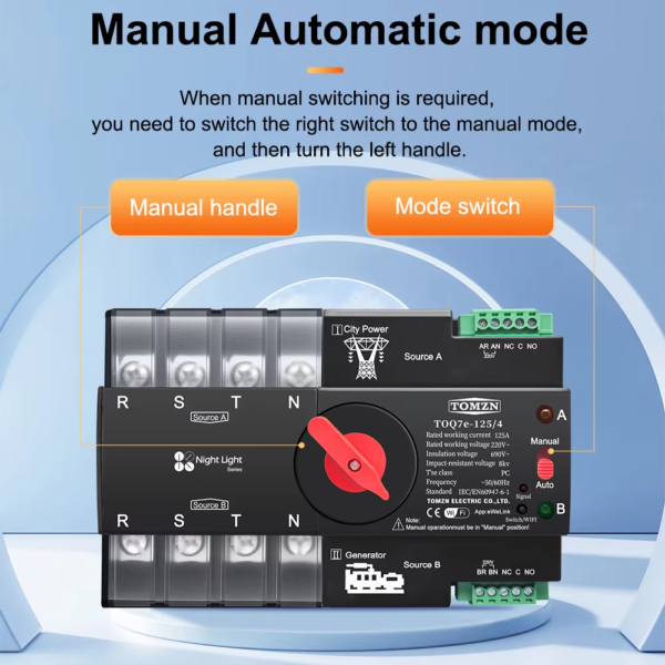 TOMZN Smart Changeover ATS Switch 4P