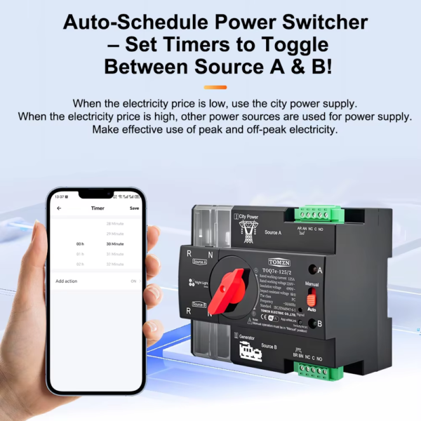 TOMZN Smart Changeover ATS Switch 2P